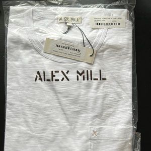 Alex Mill white slub cotton T shirt with pocket XL